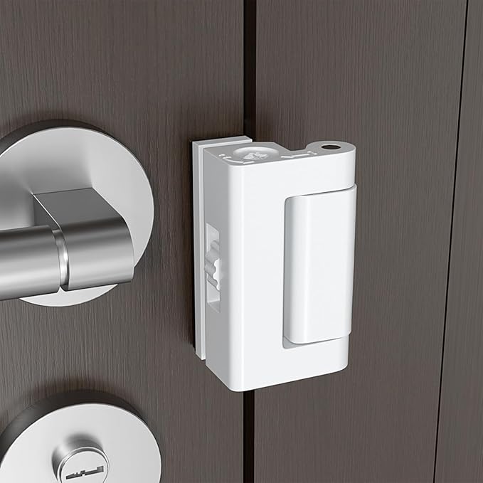 Adjustable Heavy Duty Zinc Alloy Portable Door Lock,Security Device for Enhanced Safety,for Home,Hotels,Travel,Apartments Prevents Unauthorized Entry,No Drill (1, White)