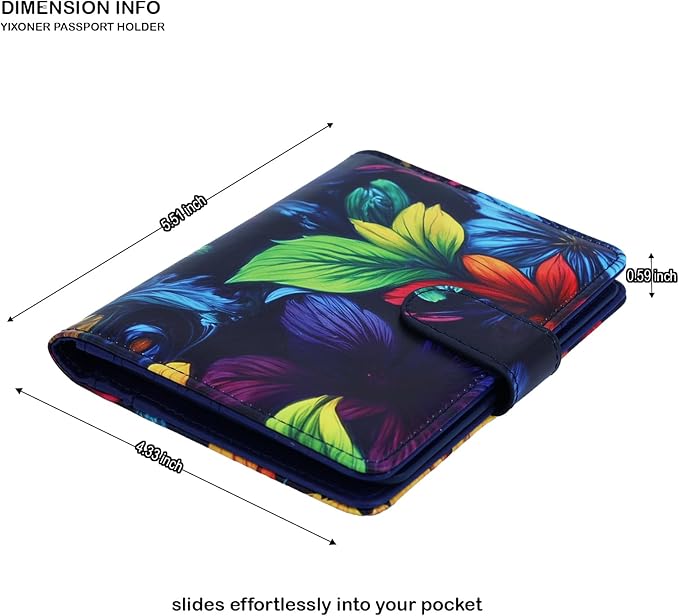 Passport Holder For Travel, RFID Blocking Passport Wallet, Passport Cover Secure & Front Pocket Money Holder For Men & Women, Travel Wallet, Exotic Wild Cluster, Advanced Version