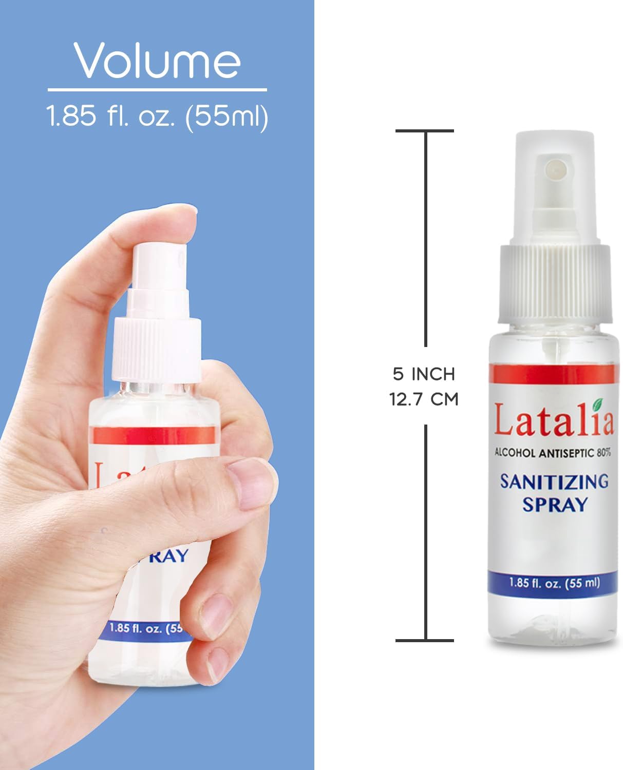 Hand Sanitizer Spray - Pack of 96 Unscented Spray Hand Sanitizer for Hands (1.85 fl. oz & 55ml)