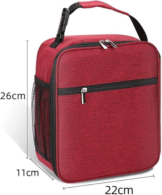 Insulated Lunch Bag for Men and Women, Leakproof Lunch Box with Mesh Pockets for Work, Gym, Travel or Camping, Lightweight and Easy Clean