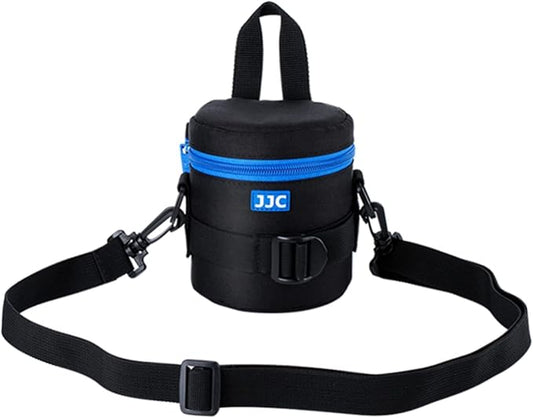 JJC Thick Camera Lens Case Bag for Canon RF-S 18-150mm f/3.5-6.3 IS STM EF 50mm f/1.8 EF-S 18-55mm II Nikon AF 50mm f1.8D AF-S 50 mm f1.8G 18-55mm Fuji XF 23mm 35mm F2 and Lens Size Below 2.95"x3.93"