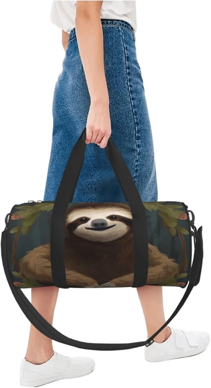 Travel Duffel Bag Lightweight Carry On Weekender Overnight Bags Sloth Sports Tote Gym Backpack with Adjustable Strap Hospital Bags Foldable Luggage Bag for Women Men
