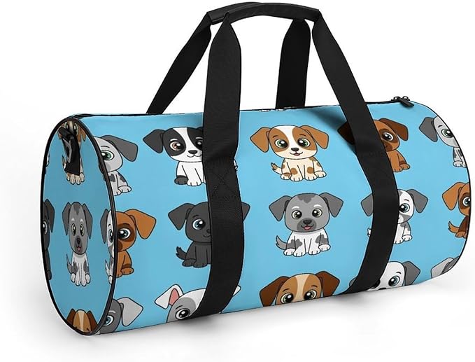 Weekender Carry on Beach Yoga Overnight Luggage Bag Gym Sports Travel Workout Bag Overnight Bags (Blue Dog Prints Funny)