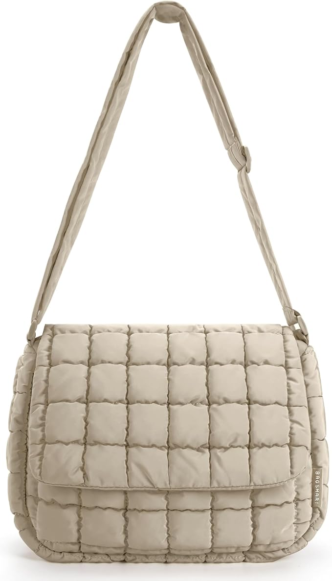 BAGSMART Lightweight Crossbody Bags for Women, Quilted Puffer Shoulder HandBags with Adjustable Strap for Travel