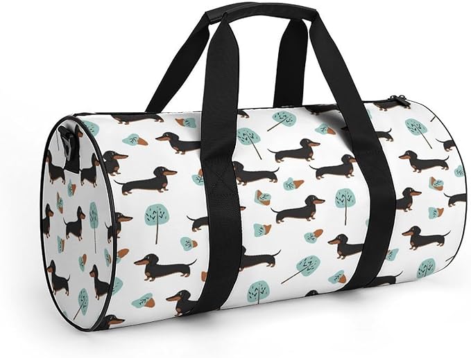 Travel Duffle Bag Dachshund Weiner Dog Pet Dogs Carry On Weekender Bags Workout Lightweight Duffel Bags for Men and Women
