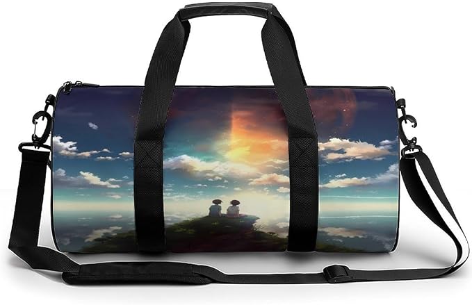 Sports Gym Bag for Women Men Travel Duffel Bag Tote Weekender Bag Anime Sky Carry on Overnight Bag for Travel Swimming Fitness Workout Sports Duffle Bag
