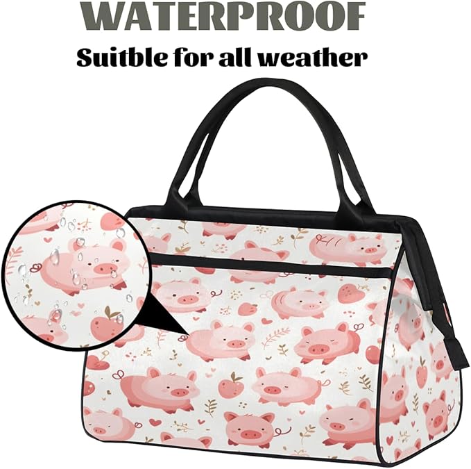 Pink Pig Overnight Weekender Bag for Women Men Travel Duffel Bags Waterproof Luggage Carry on Sports Yoga Gym Bag