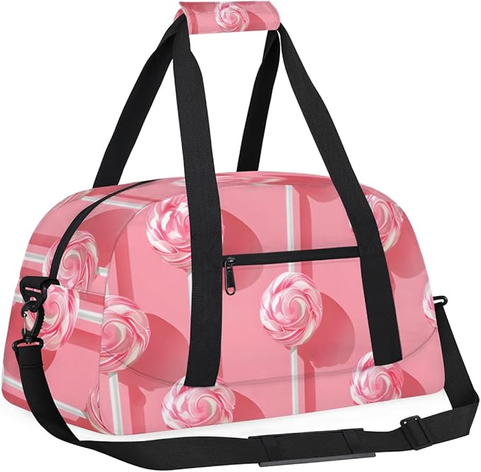 Food - Candy (4) Kids-Duffel-Bags Gymnastics Dance Bag Carry-On Overnight Travel Gym Lightweight Dance Sports Bags For Girls Boys Kids，