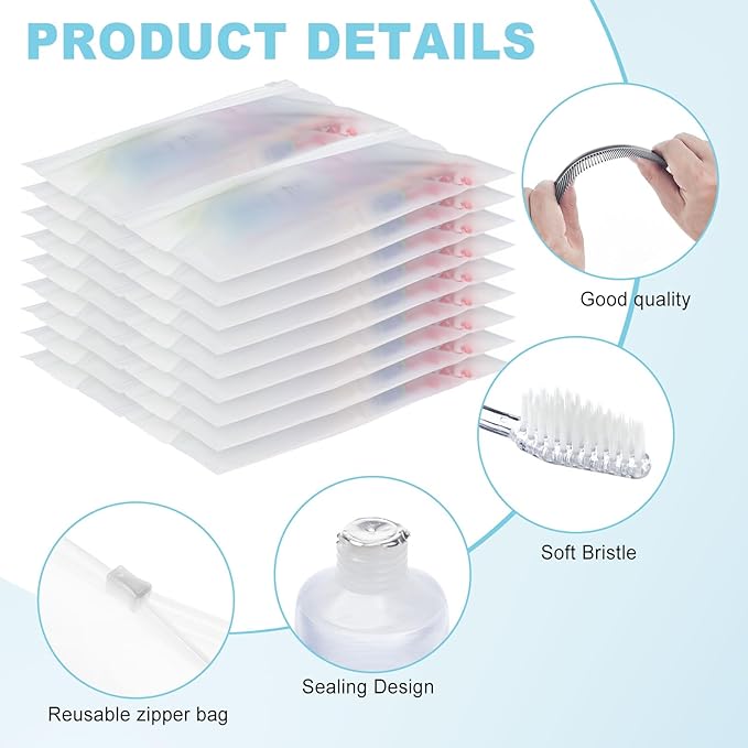 Homeless Hygiene Kit for Donations,Bulk Basic Toiletry Kits Care Package Supplies in Zip Pouch,Homeless Kits Travel Toiletry Bulk for Homeless Shelters Charity Men Women (Pack of 5)
