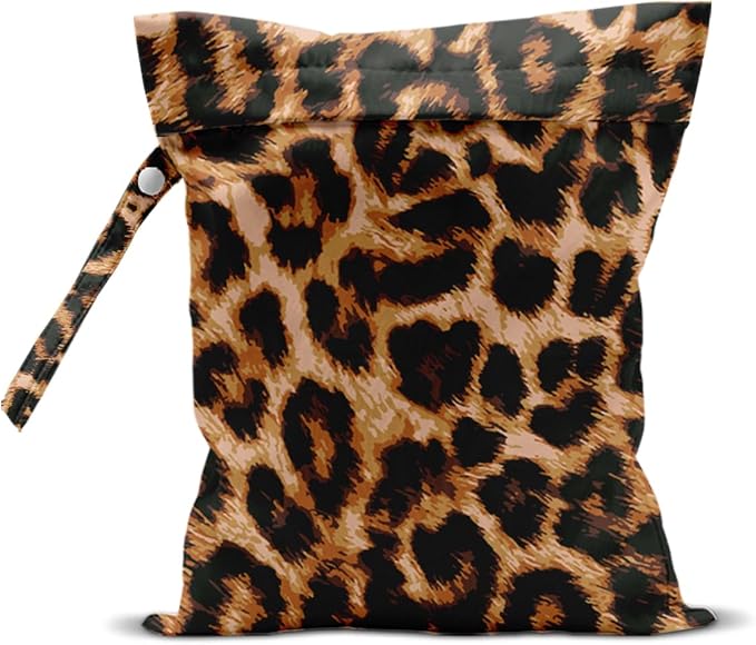 Wet Bag for Swimsuit, Beach Travel Essentials Wet Dry Bag, for Sunscreen Toiletry Dirty Clothes Yoga Gym Diaper, Friends Summer Beach Vacation Gifts. Leopard