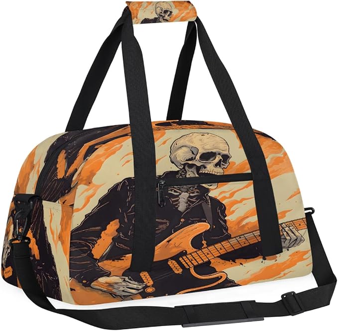 Travel Duffle Bag for travel duffle bag sports Girls Boys Kids Halloween Skull Man Lightweight Overnight Sleepover Weekender Bags Small Dance Gym Sport Bag Teens Carry-On Size Workout Bag