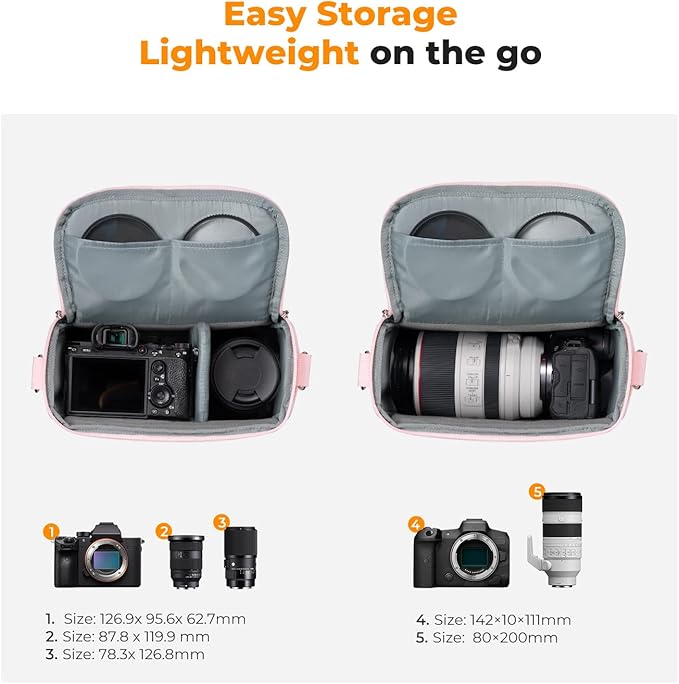 K&F CONCEPT Camera Sling Bag Small Crossbody Camera Case DSLR/SLR/Cute Compact Shoulder Photography Bags for Photographers