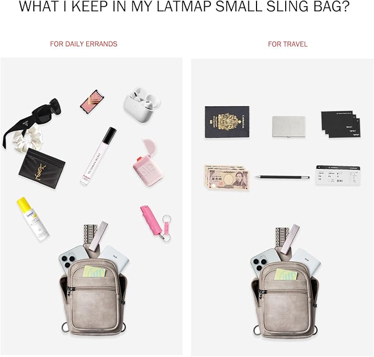Sling Bag For Women Faux Leather Small Casual Daypack Backpack Fanny Pack Crossbody Chest Bags Purse
