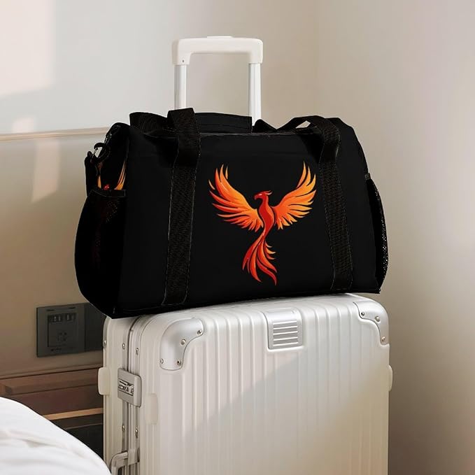 Phoenixes Rising Duffle Bag Gym Bag for Workout Travel Tote with Detachable Straps
