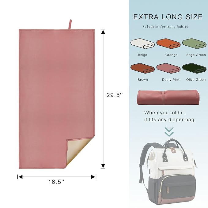 2 Pack Portable Diaper Changing Pad for Baby, Wipeable Baby Changing Mat for Travel or Home, Foldable Mat Fits Perfectly in Diaper Bag (67-13)