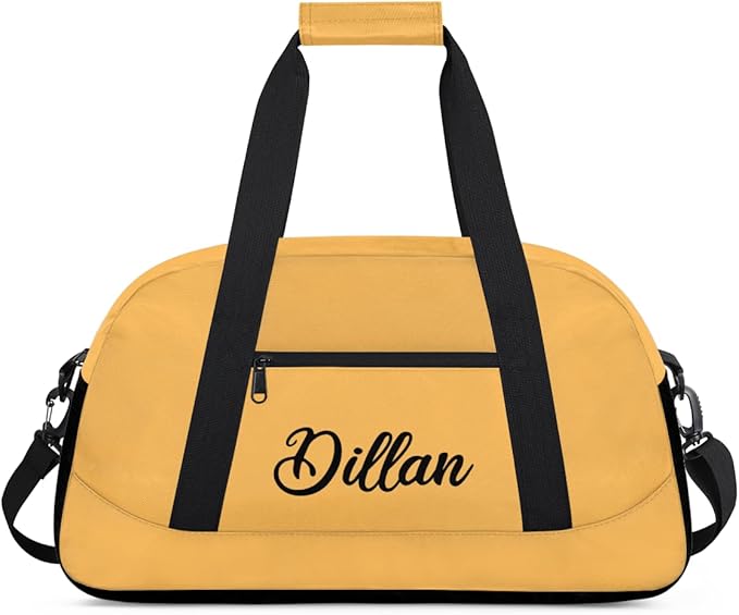 Custom Name Gym Duffel for Kids,Personalized Sports Bag Lightweight Gym Bags for Boys & Girls,Fitness Travel Weekender for Travel, Workout Peach