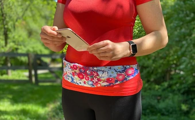 BANDI Plus Size Fanny Pack for Women - Travel-Ready Pocket Belt with Secure Hidden Money & Running Belt for Phone, Passport, Keys, & Medical Devices, Adjustable Fit, Comfortable (Poppies)