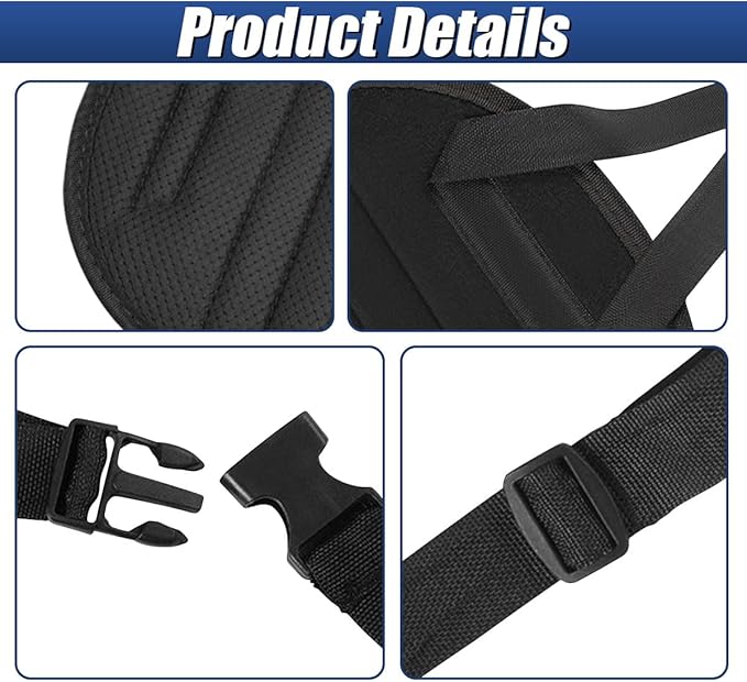 YoRise Car Seat Foot Rest for Adult, Auto Rear Seat Hanging Supportive Foot Hammock with Adjustable Strap, Portable Vehicle Footrest Pad for Air Travel, Office Use, and Car Trips (BL-Oxford)