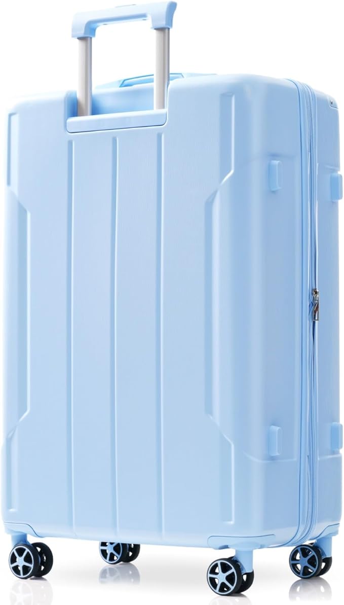 24 Inch Hardshell Luggage Lightweight Checked Luggage, Sky Blue Hardside ABS Suitcases with Double Wheels and TSA Lock, Medium Expandable 24-inch Carry on Luggages for Travel, Men, Women