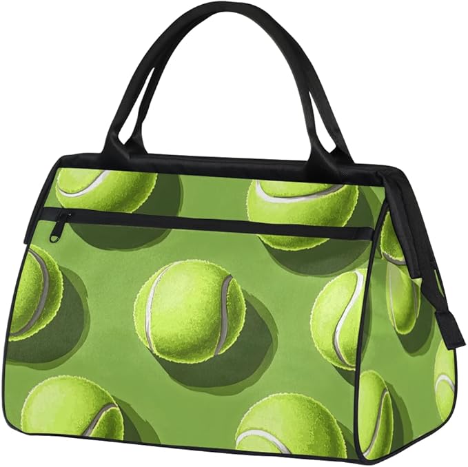 Sports Tennis Theme Overnight Weekender Bag for Women Men Travel Duffel Bags Waterproof Luggage Carry on Sports Yoga Gym Bag