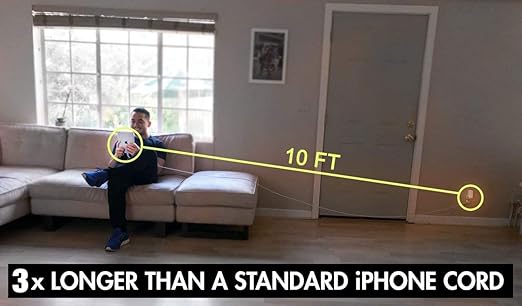 10FT IPhone Charger Lightning Apple MFi Certified Cable, USB A to Lightning Fast Charging Cable for iPhone 14, 14 pro max,13 Plus,SE 2nd/12/11/Xs/XR, iPad 4/5/6/7/8, Mini 2/3/4/5, Air 2/3 Carplay Cord