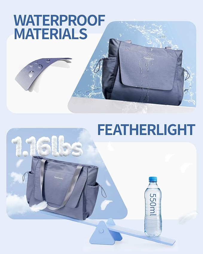 sportsnew Yoga Gym Bag Tote Yoga Mat Bag For Women Men with Waterproof Wet Pocket & Drawstring pockets, Quick Access Hook-and-loopStorage Yoga Mat Bag Holder, Gray Blue Patent Pending