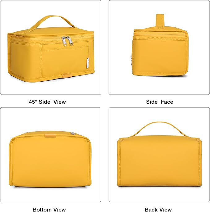 NOL Natural Organic Lifestyle Small Lunch Bag Mini Lunch Box Insulated Lunch Bag for Men/Women Leakproof Cooler Tote Bag Lightweight Nylon Waterproof Lunch Box For Work, Earth-yellow