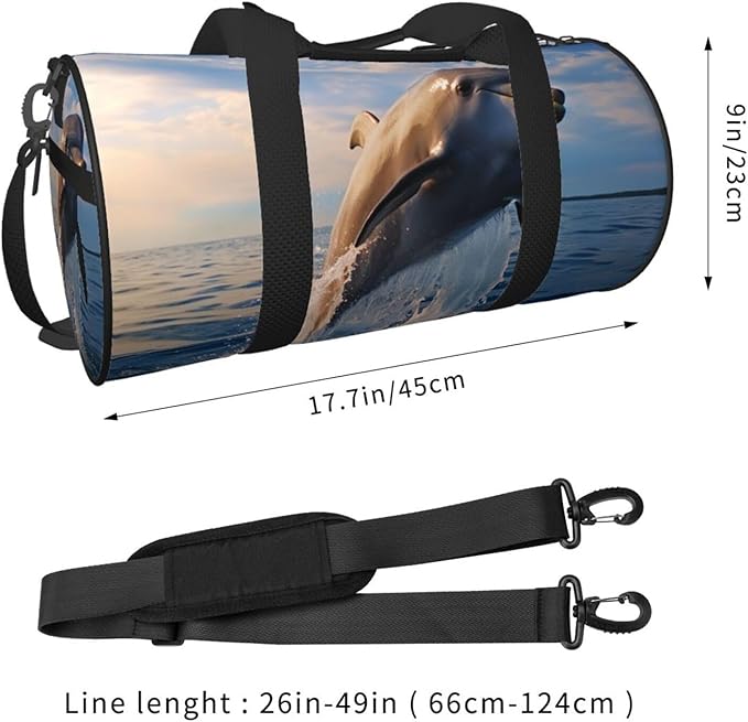 Travel Duffel Bag Lightweight Carry On Weekender Overnight Bags Cute dolphin Sports Tote Gym Backpack with Adjustable Strap Hospital Bags Foldable Luggage Bag for Women Men