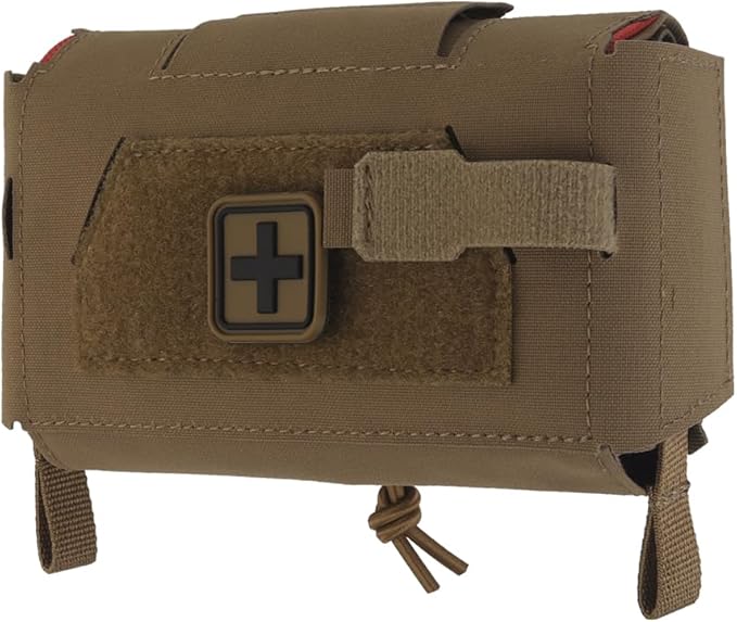 IFAKon Compact V3 Ifak Pouch for Trauma Kit, Quick Pull First Aid Pouch with 7 Pockets Adapt to Belt, MOLLE Plate Carrier Vest, Waistband, Chest Rigs.