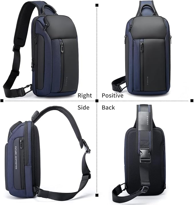 BANGE Men's Crossbody Backpack - Waterproof Shoulder Bag for Travel, Hiking & Daily Commute