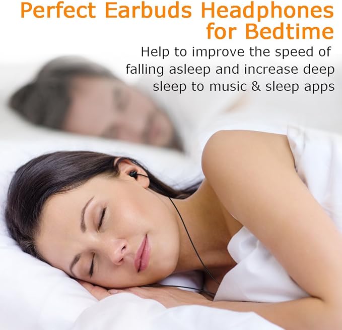 Sleep Headphones, MAXROCK Ultra Soft Comfortable In-ear Earphones w Mic and Volume Control Sound Blocking Earplugs Earbuds for Sleeping, Snoring, Bedtime, Relaxation, Air Travel, Insomnia & Meditation