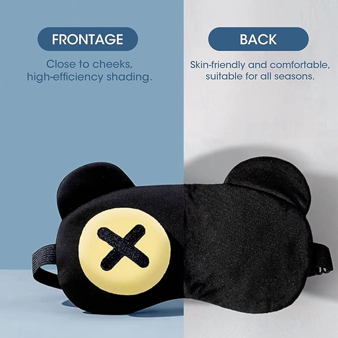 2PCS Cat Eye Sleep Mask for Sleeping, Soft Light Weight Eye Cover with Adjustable Strap,Funny Sleep Mask for Kids Women Men Travel Nap Blindfold Game