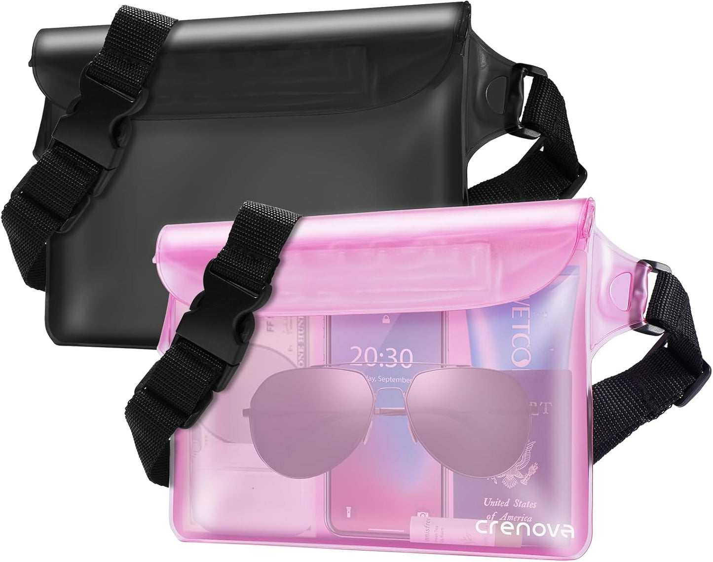 Waterproof Fanny Pack for Women, Waterproof Pouch for Phone Passport Purse, Beach Accessories Dry Bag, Floating Water proof Bags for Cruise Ship Travel Water Park Boating Fishing Diving Kayaking Pool