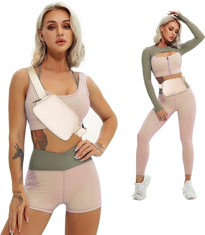 Anti Theft Belt Bag, Fanny Packs for Women Travel, Locking Waist Crossbody Bag with Adjustable Strap & Back Pocket, Fashion for Teens Trip, Gym, Workout - Beige