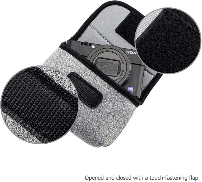 KIWIFOTOS Neoprene Camera Case Pouch for Ricoh GR 4 IV GR III Canon ZS720 G7XIII GR IIIx ZS99 SONY ZV-1 ZV-1 II RX100 VI RX100 Compact Digital Camera Small Travel Bag