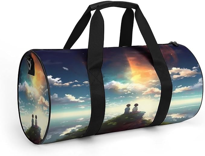 Sports Gym Bag for Women Men Travel Duffel Bag Tote Weekender Bag Anime Sky Carry on Overnight Bag for Travel Swimming Fitness Workout Sports Duffle Bag