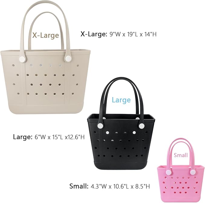 Lightweight Extra large Rubber Beach Bag Small mini Tote Bag for Gym Waterproof medium Open Handbag for Pool Sports