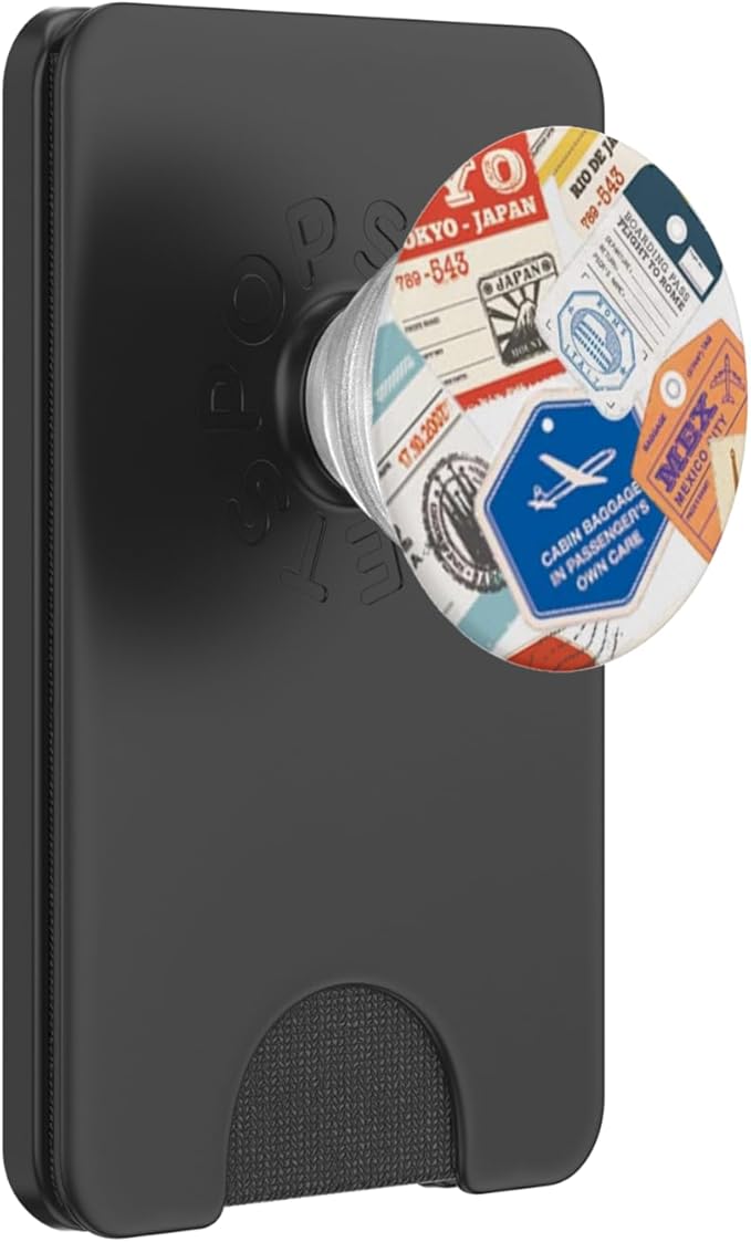 Boarding Pass Travel Stamps Airline Tags PopSockets PopWallet for MagSafe