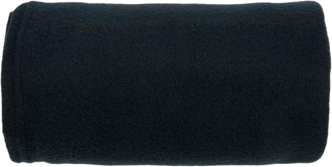 Brookstone Travel Blanket - 2-in-1 Super Soft Fleece Lightweight Throw Blanket with Carrying Pouch, Airplane & Car Travel Essentials, Black Foot Pocket