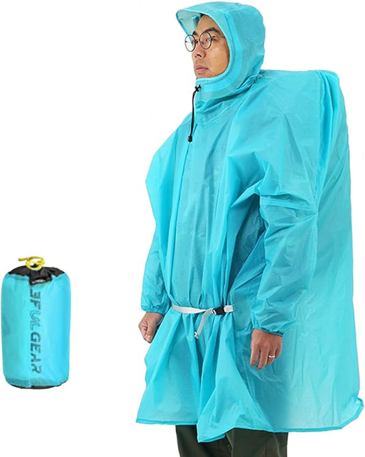 3FULGEAR Hooded Rain Ponchos for Adults, Waterproof Packable Lightweight Rain Coat Jacket for Men Women