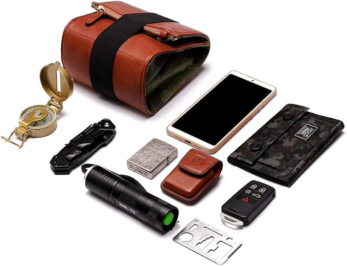 CANPIS Mirrorless Camera Case, Leather Small Camera Bag Lens Pouch, Photography Travel Bag, Outdoor Carry-on Storage Bag (not support DSLR Camera and Long Lens)