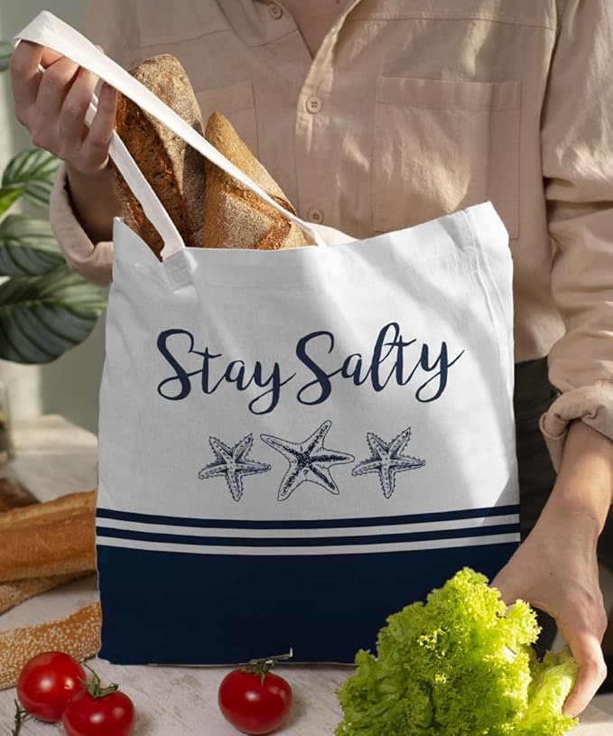 Beach Summer Canvas Tote Bag for Women Teen Girls Gifts Cute Small Travel Work Tote Bags Reusable Grocery Bags