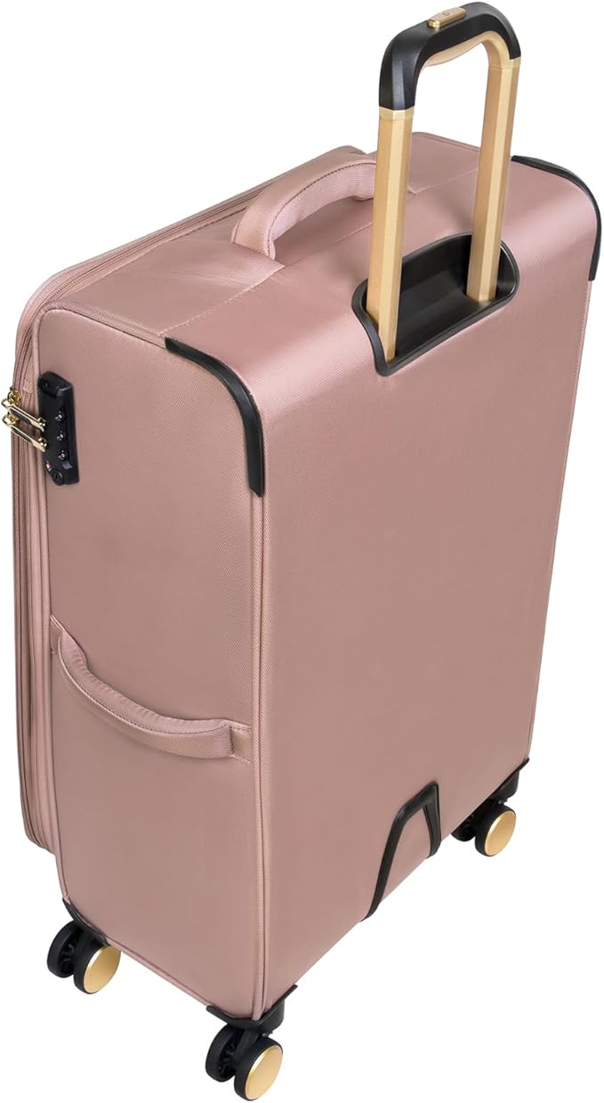 It Luggage Glimmering 32" Softside Checked 8 Wheel Expandable Spinner, Mink Gold