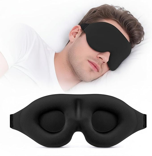 Sleep Mask for Side Sleeper, 3D Complete Light Blocking Sleeping Eye Mask, Soft Breathable Eye Cover with Hair-Tangle-Free Symmetrical Strap, Zero Pressure Blindfold for Women & Men