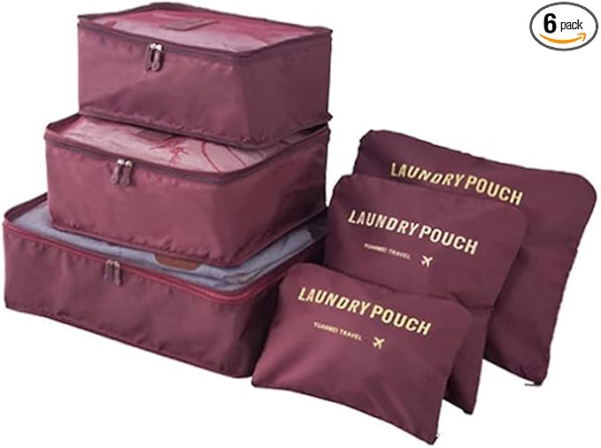 Portable Packing Cubes - Perfect Luggage Organizer Bags, Packing Cubes for Suitcases, Compression Packing Cubes, Travel Bags Organizer for Luggage, Luxurious Travel Cubes, Wine