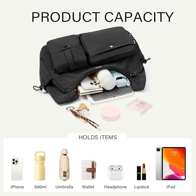 CLUCI Travel Purses for Women, Waterproof Nylon Crossbody Bags for Woman Trendy, Anti Theft Shoulder Handbags for Ladies