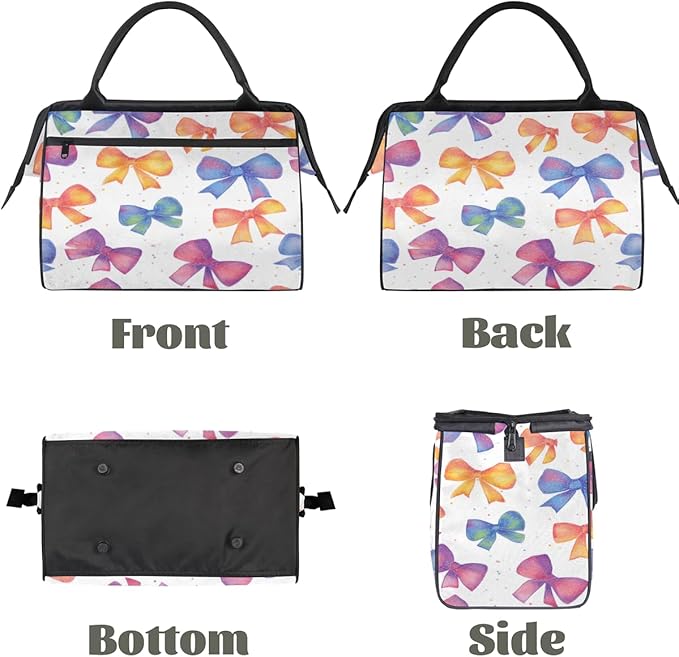 Colorful Bow Tie Overnight Weekender Bag for Women Men Travel Duffel Bags Waterproof Luggage Carry on Sports Yoga Gym Bag