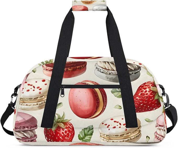 Strawberry Dessert Kids-Duffel-Bags Gymnastics Dance Bag Carry-On Overnight Travel Gym Lightweight Dance Sports Bags For Girls Boys Kids，