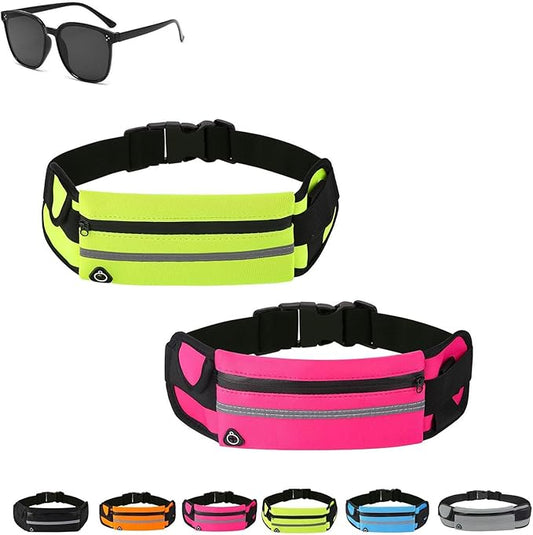 Anti-Theft Invisible Waist Bag, 2026 New Lightweight Adjustable Waterproof & Anti-Theft Money Belt, Multi Outdoor Sports Waist Bag, for Sports, Travel & Daily Use (green+pink)