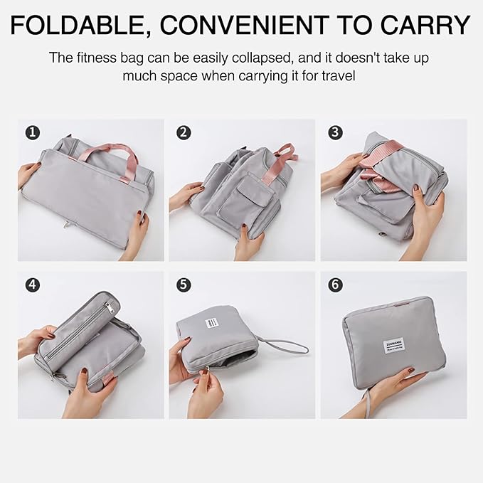 Small Gym Bag for Women, Travel Duffle Bag Carry On Weekender Bag with Shoe Compartment